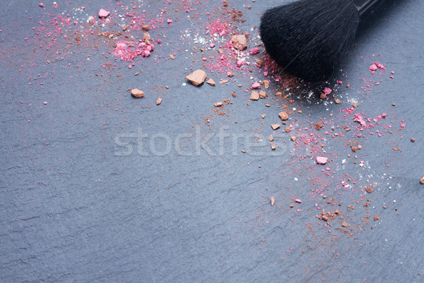 brushes on eye shadows palette Stock photo © neirfy