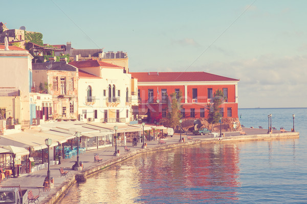 Foto d'archivio: Veneziano · Grecia · porto · città · vecchia · retro