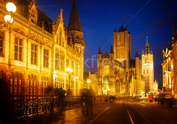Stock photo: Saint Nicholas Church and Belfry tower, Gent