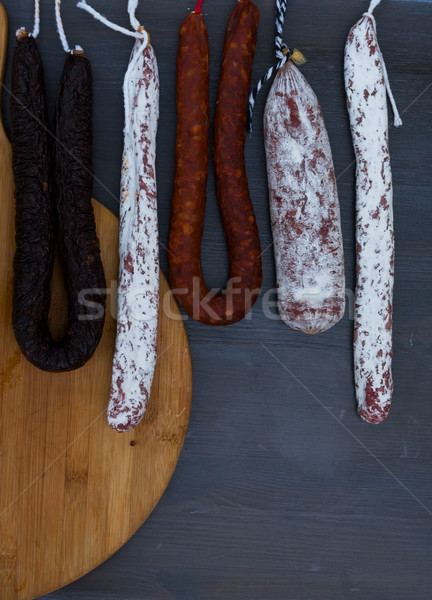 Cured meat and sausages Stock photo © neirfy