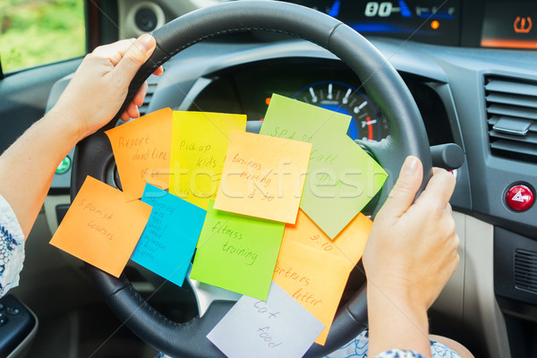 Stock photo: To do list in a car