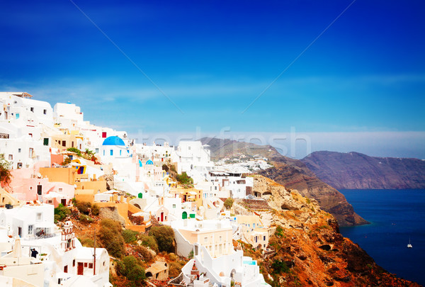 Oia, traditional greek village and Aegan sea, Greece Stock photo © neirfy
