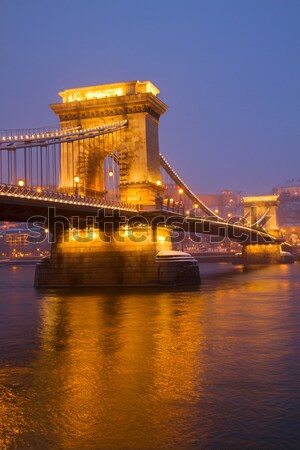 Chain Bridge pillar, Budapest Stock photo © neirfy