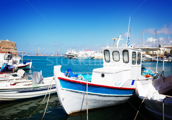 Stock photo: old port of Heraklion, Crete, Greece