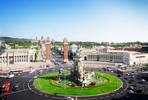 Foto d'archivio: Piazza · Spagna · Barcellona · skyline · estate · giorno