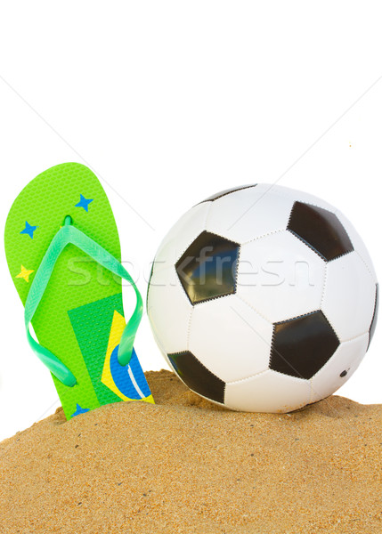 football ball in sand Stock photo © neirfy