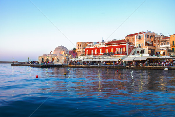 Venetian turc moschee apus cer apă Imagine de stoc © neirfy
