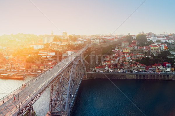 old town of Porto at sunset, Portugal Stock photo © neirfy