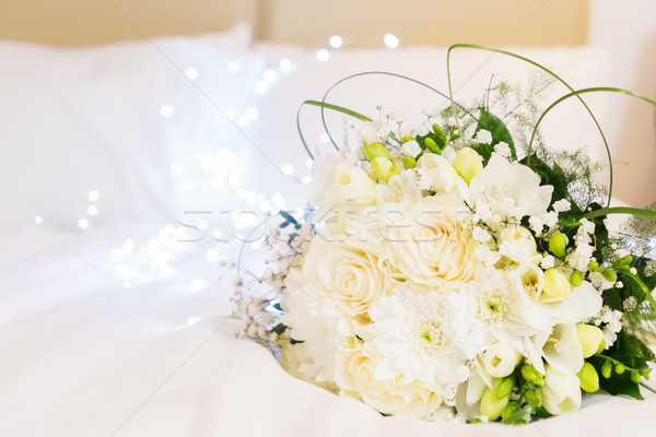 Bouquet of roses in bed Stock photo © neirfy
