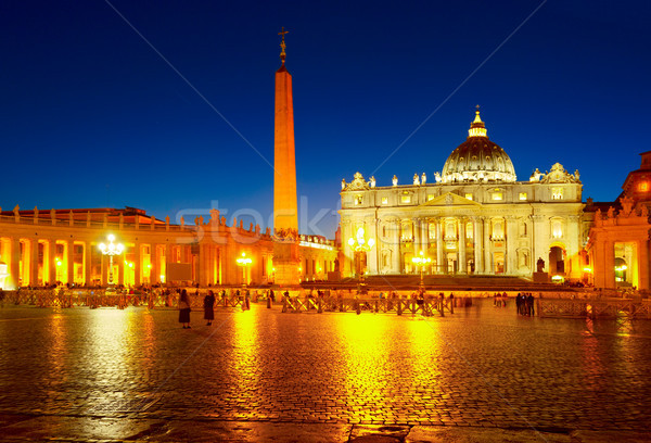 Kathedraal Rome Italië nacht lichten hemel Stockfoto © neirfy