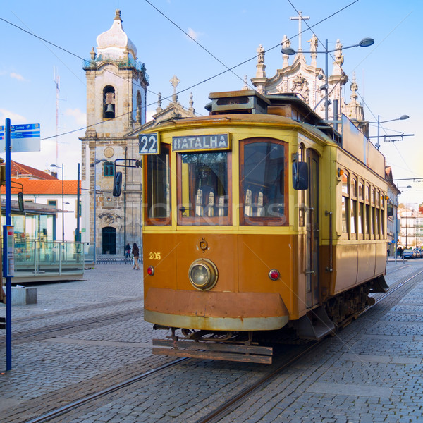 öreg villamos Portugália óváros kerület utca Stock fotó © neirfy