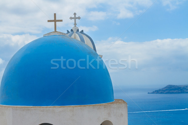 belfry and  caldera of Santorini island, Greece Stock photo © neirfy