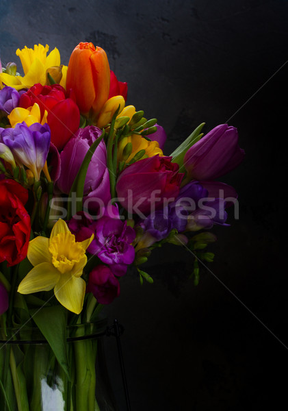 Stock photo: bouquet of bright spring flowers