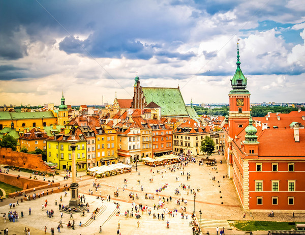 óváros tér Varsó Lengyelország retro város Stock fotó © neirfy