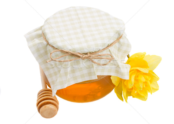 floral honey in glass pot Stock photo © neirfy