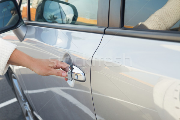 woman opens car door close up Stock photo © neirfy