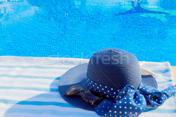 towel and bathing accessories near pool Stock photo © neirfy