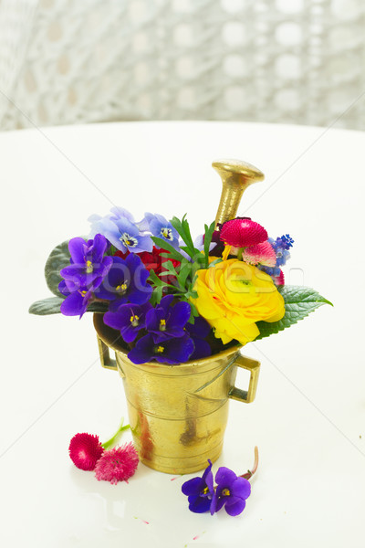 aromatherapy - flowers in mortar Stock photo © neirfy