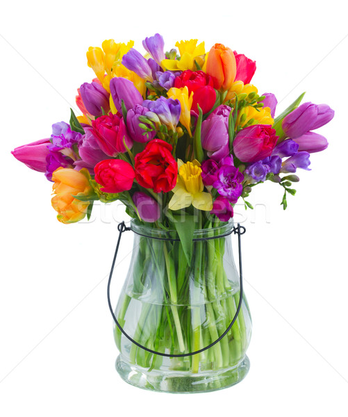 Bouquet Of Bright Spring Flowers Stock Photo C Anastasy