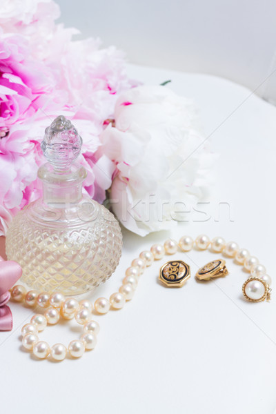 Zdjęcia stock: ślub · życia · kwiaty · różowy · glamour · butelek