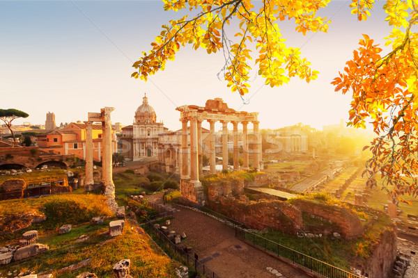 Fórum római romok Róma Olaszország városkép Stock fotó © neirfy