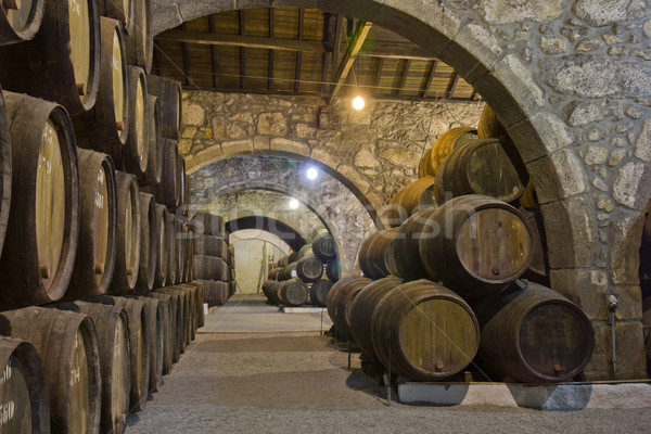 cellar with wine barrels Stock photo © neirfy