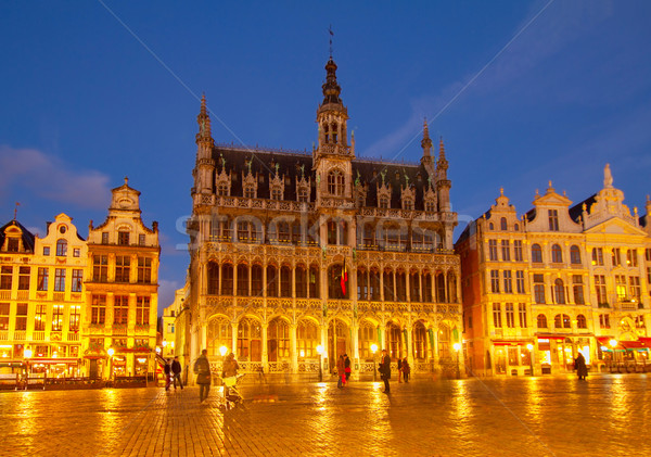 Roi Brüssel Nacht Belgien Himmel Stadt Stock foto © neirfy