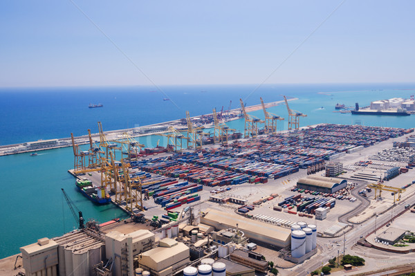 Stock fotó: Kikötő · Barcelona · Spanyolország · hajók · lebeg · napos · idő