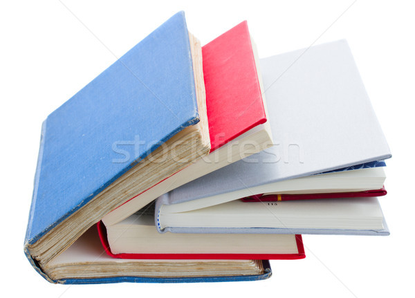 Stock fotó: Köteg · könyvek · keményfedeles · izolált · fehér · iskola