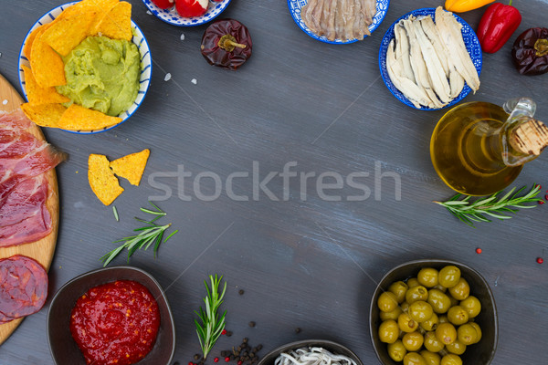 Table with spanish tapas Stock photo © neirfy