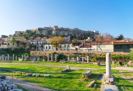 Athene Acropolis Romeinse forum heuvel Griekenland Stockfoto © neirfy