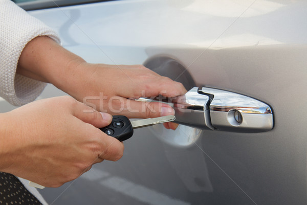 close up of hands with car keys Stock photo © neirfy