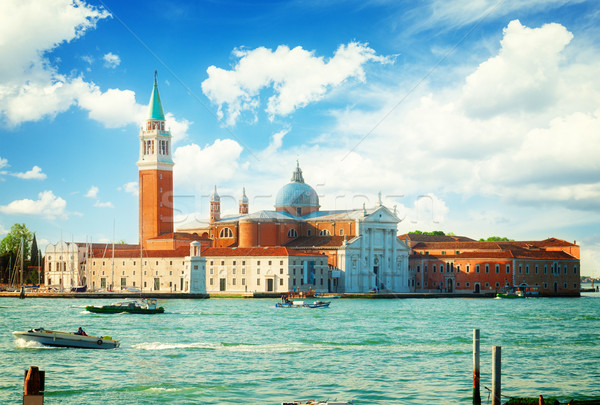 Sziget Velence Olaszország kilátás retro égbolt Stock fotó © neirfy