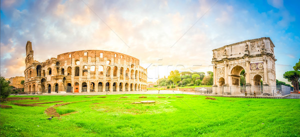 Foto d'archivio: Colosseo · tramonto · Roma · Italia · rovine · antichi