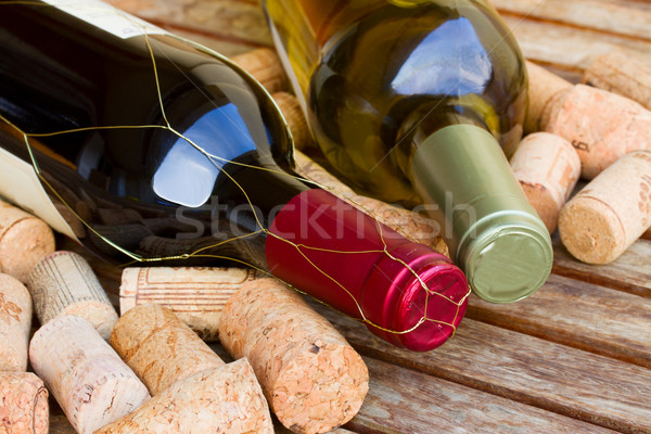 white and red  wine bottles Stock photo © neirfy