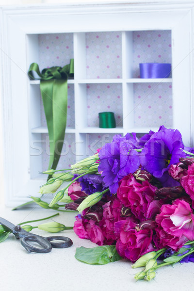 bunch of  purple and mauve  eustoma flowers Stock photo © neirfy