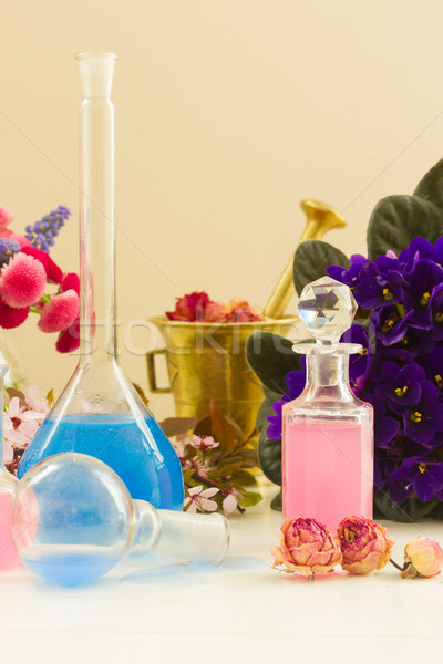 aromatherapy - dry flowers and potions Stock photo © neirfy