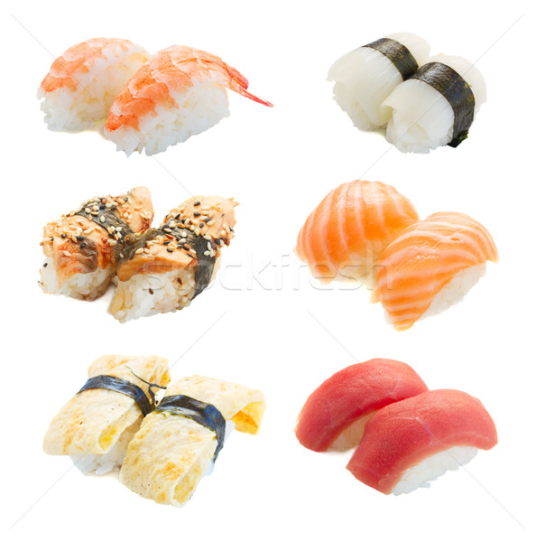 Set of sushi on white Stock photo © neirfy