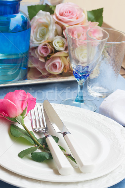 Tableware set for valentines day Stock photo © neirfy