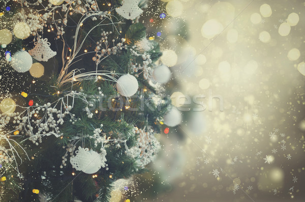 christmas fir tree with decorations Stock photo © neirfy