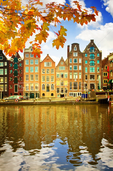 中世紀 房屋 水 阿姆斯特丹 荷蘭 商業照片 © neirfy