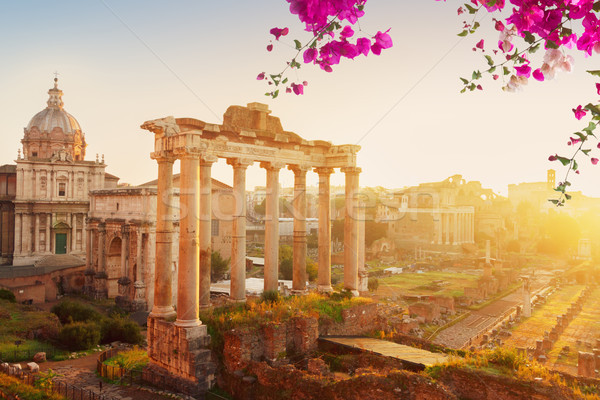 Fórum romano ruínas Roma Itália cityscape Foto stock © neirfy