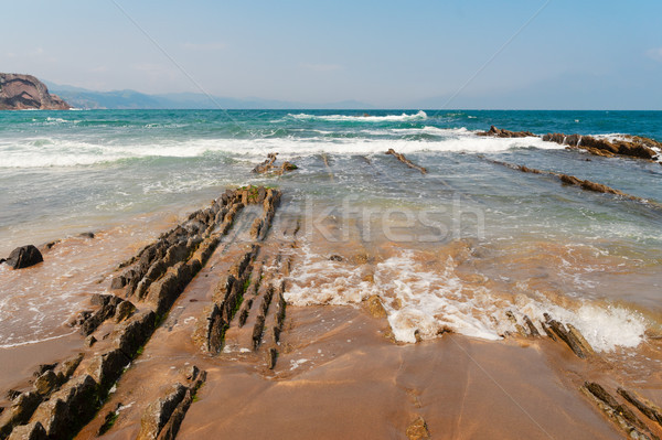 Zumaia coast, Pais Vasco Spain Stock photo © neirfy