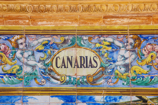 Canarias sign over a mosaic wall Stock photo © neirfy