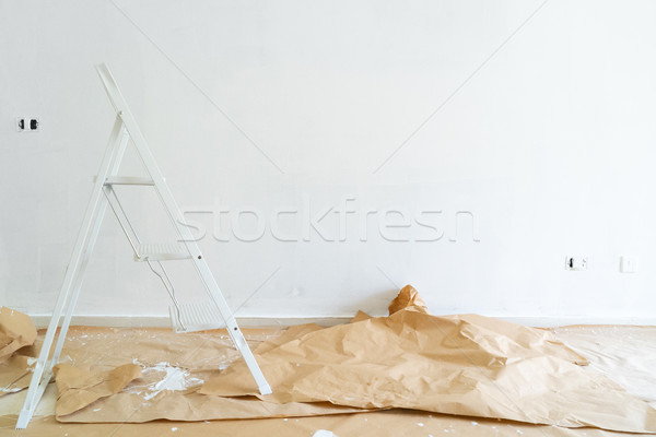 Otthon rendbehoz öreg helyreállítás fehér tapasz Stock fotó © neirfy