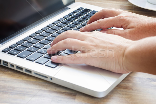 hands on laptop keyboard Stock photo © neirfy