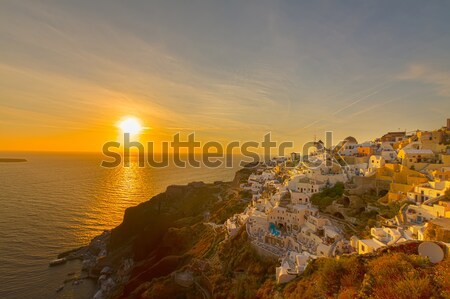 windmill of Oia at sunset, Santorini Stock photo © neirfy