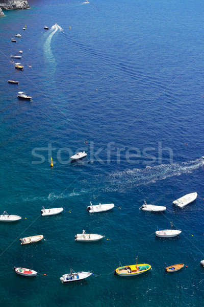 Zee Blauw boten luchtfoto kust Italië Stockfoto © neirfy