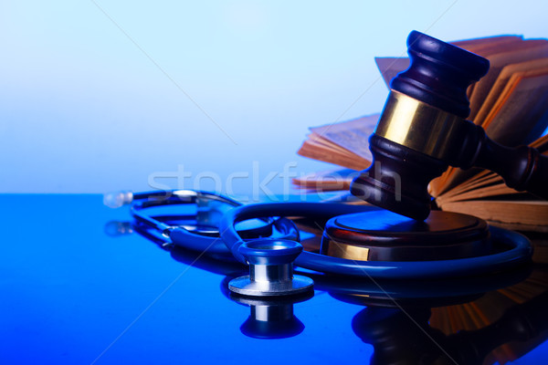 Hand holding law gavel Stock photo © neirfy