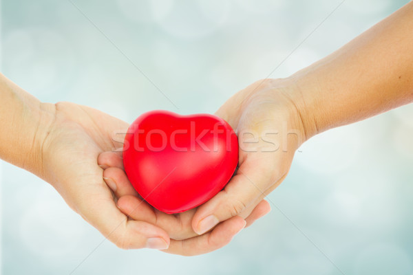 Mains rouge coeur isolé blanche [[stock_photo]] © neirfy